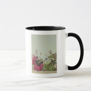 Spinnende und nähende Damen, c.1765 Tasse