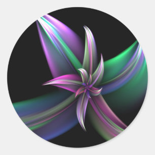 Spinnender Blumen-Aufkleber Runder Aufkleber