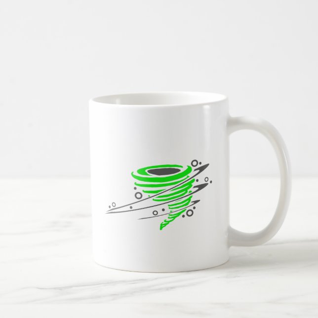 Spinnender grüner Tornado Tasse (Rechts)
