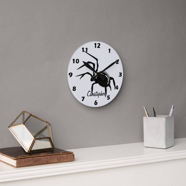 Spinnendesign Individualisiert Runde Wanduhr (Büro)