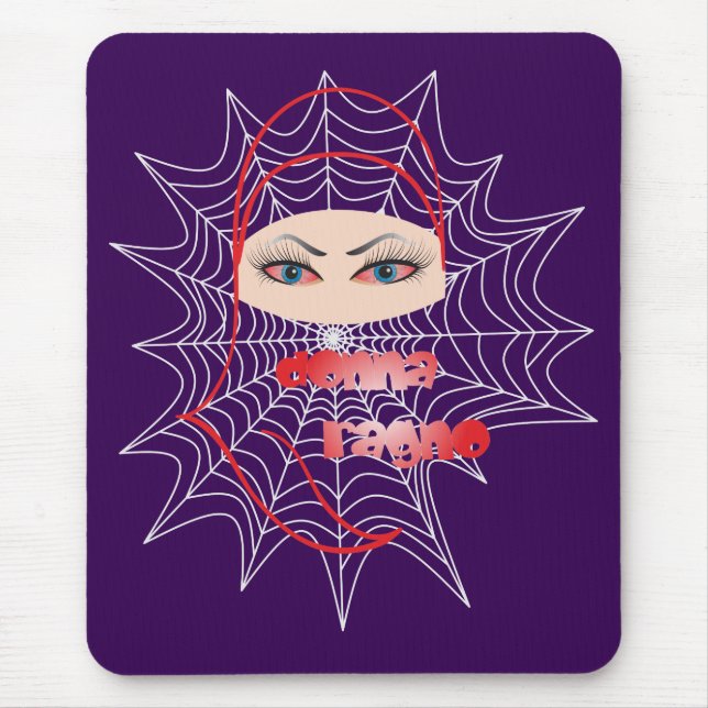Spinnenfrau / Spiderfrau / donna ragno Mousepad (Vorne)