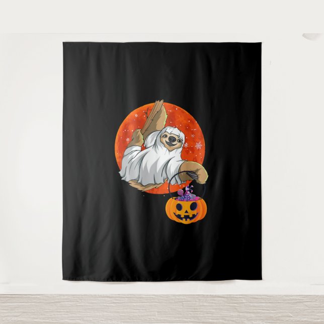 Spinnengeschenk | Boo Halloween mit Pumpkin Wandteppich (Vorderseite)