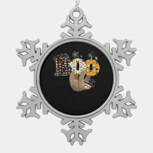 Spinnengeschenk Boo Halloween mit Sloth Hexenhut Schneeflocken Zinn-Ornament
