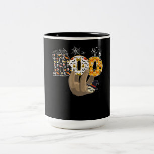 Spinnengeschenk Boo Halloween mit Sloth Hexenhut Zweifarbige Tasse