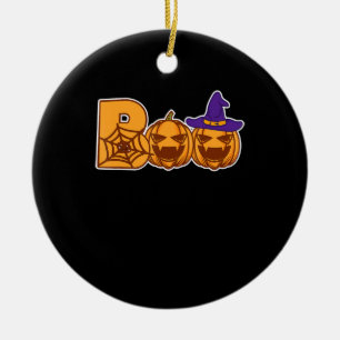Spinnengeschenk Boo Halloween Pumpkin Faces Spid Keramik Ornament