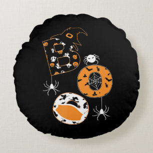 Spinnengeschenk Boo Mask Spider Hexenhut Pumpkin Rundes Kissen