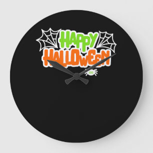 Spinnengeschenk   Frohe Halloween-Niedliche Spinne Große Wanduhr