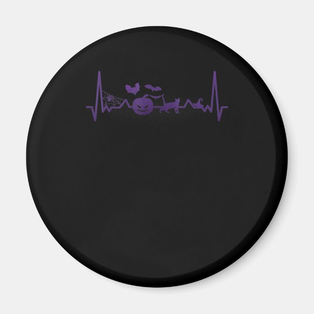 Spinnengeschenk | Funny Heartbeat Line Halloween Magnet (Vorne)