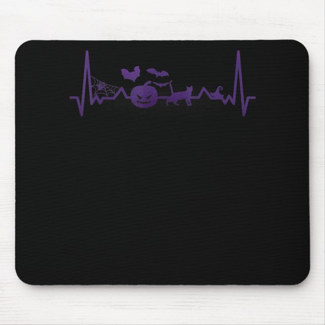 Spinnengeschenk | Funny Heartbeat Line Halloween Mousepad (Vorne)