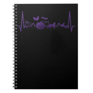 Spinnengeschenk Funny Heartbeat Line Halloween Notizblock