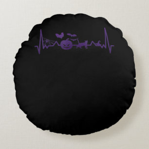 Spinnengeschenk   Funny Heartbeat Line Halloween Rundes Kissen