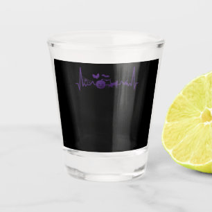 Spinnengeschenk   Funny Heartbeat Line Halloween Schnapsglas