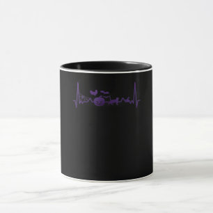 Spinnengeschenk   Funny Heartbeat Line Halloween Tasse