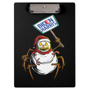 Spinnengeschenk   Gruselige Schneemann-Spinnenmons Klemmbrett