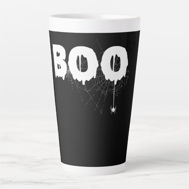 Spinnengeschenk | Halloween Funny Beängstigend Lit Milchtasse (Vorderseite)