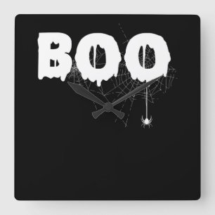 Spinnengeschenk   Halloween Funny Beängstigend Lit Quadratische Wanduhr