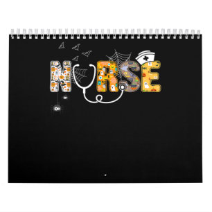 Spinnengeschenk Halloween-Krankenschwester mit K Kalender