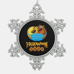 Spinnengeschenk   Halloween Pumpkin and Spiole Mas Schneeflocken Zinn-Ornament