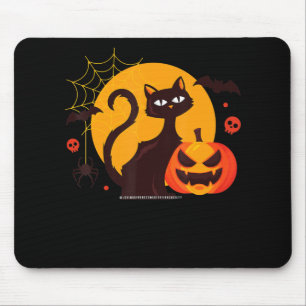 Spinnengeschenk Halloween schwarze Katze Spinne Mousepad
