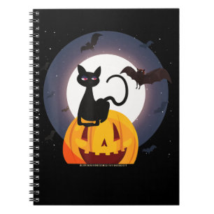 Spinnengeschenk Halloween schwarze Katze Spinne Notizblock
