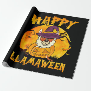 Spinnengeschenk   Happy Llamaween Llama Hexe Spide Geschenkpapier