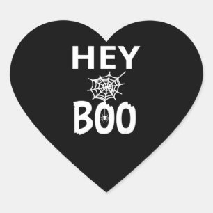 Spinnengeschenk Hey Boo Halloween Funny Spider W Herz-Aufkleber