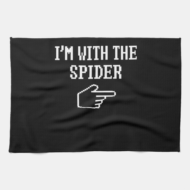 Spinnengeschenk | Ich bin mit der Spiderkostümbese Geschirrtuch (Horizontal)
