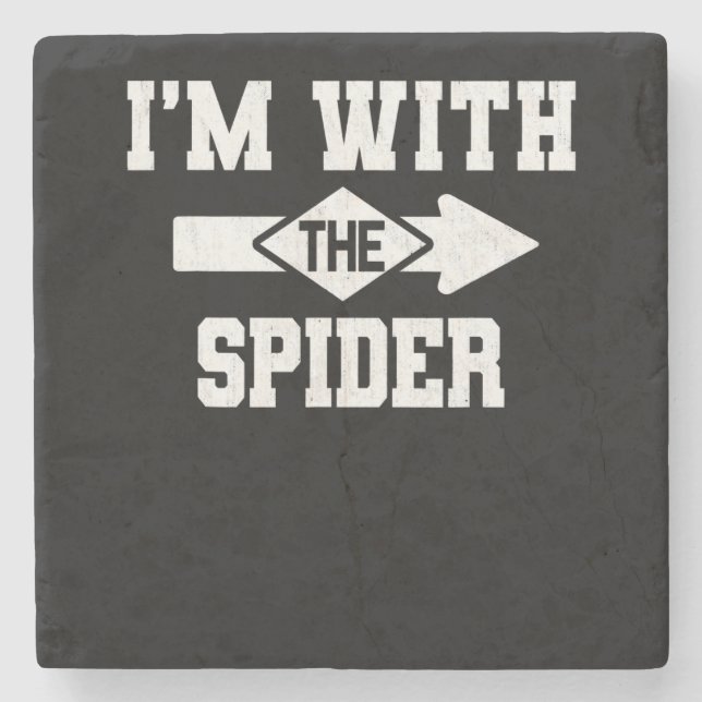 Spinnengeschenk | Ich bin mit der Spiderkostümbese Steinuntersetzer (Vorderseite)