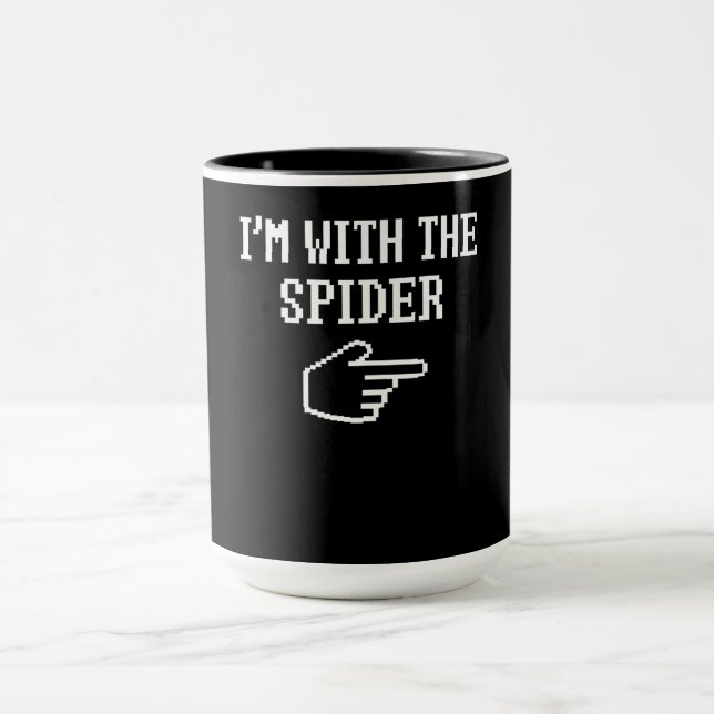 Spinnengeschenk | Ich bin mit der Spiderkostümbese Tasse (Zentrum)