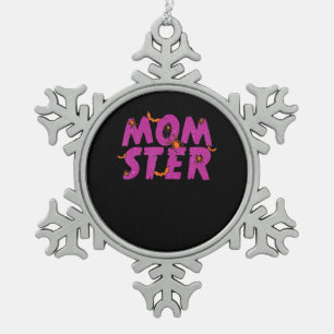 Spinnengeschenk MOMSTER Spinnennetz und Flederma Schneeflocken Zinn-Ornament