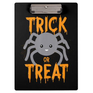 Spinnengeschenk Spinne - Trick oder Treat - Hall Klemmbrett