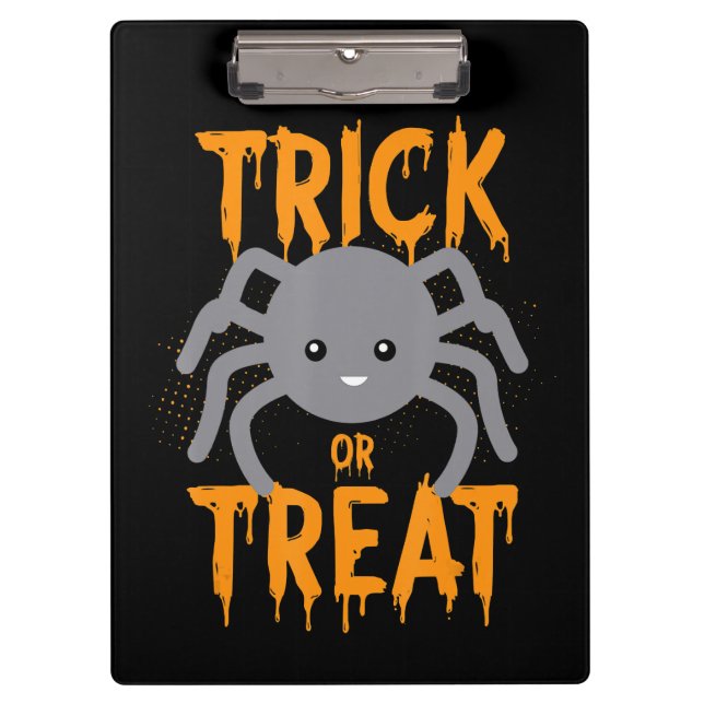 Spinnengeschenk | Spinne - Trick oder Treat - Hall Klemmbrett (Vorderseite)