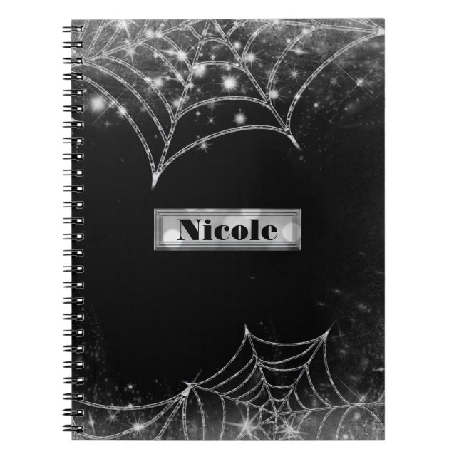 Spinnengewebe Halloween Gothic Glam Notizblock (Vorderseite)
