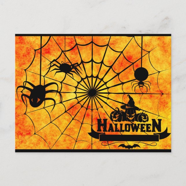 Spinnenhalloween Postkarte (Vorderseite)