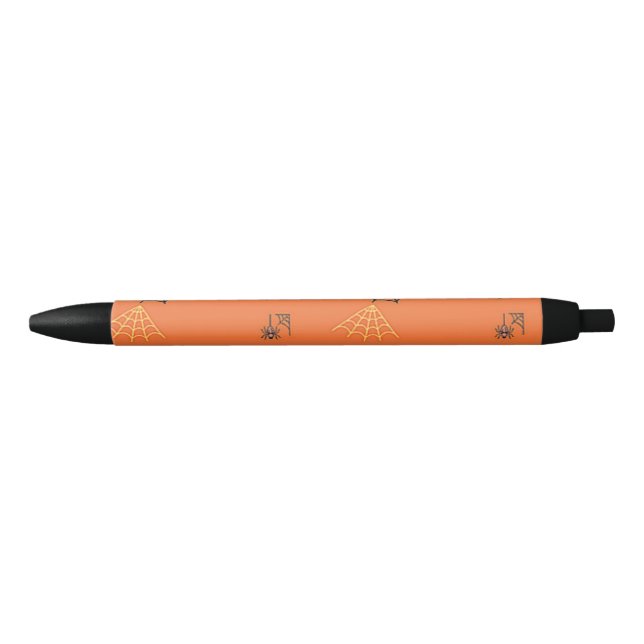 Spinnenmuster auf Orange Kugelschreiber (Vorderseite)