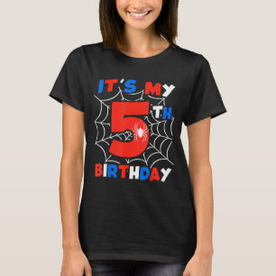 Spinnennetz 5. Geburtstagsfeier 5 Jahre alte Gebur T-Shirt