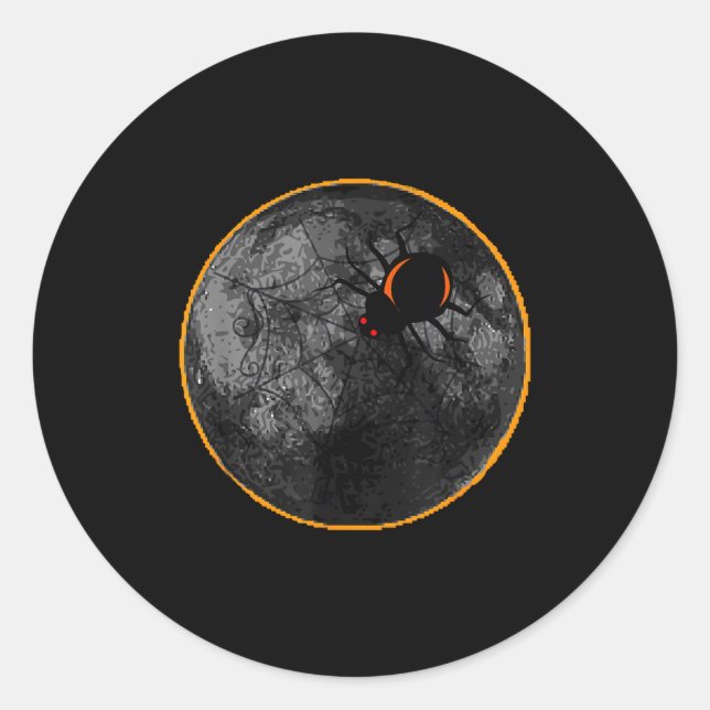 Spinnennetz Arachnid Mond Solar Runder Aufkleber (Vorderseite)
