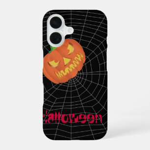 Spinnennetz auf Schwarz iPhone 16 Hülle