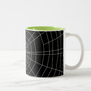 Spinnennetz auf schwarz zweifarbige tasse