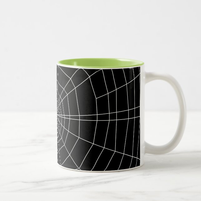 Spinnennetz auf schwarz zweifarbige tasse (Rechts)
