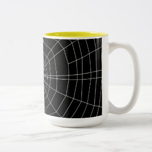 Spinnennetz auf schwarz zweifarbige tasse
