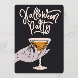 Spinnennetz-Cocktail-Halloween-Party Feiertagskarte