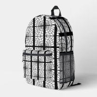Spinnennetz-Druck-Rucksack in Schwarz und Weiß