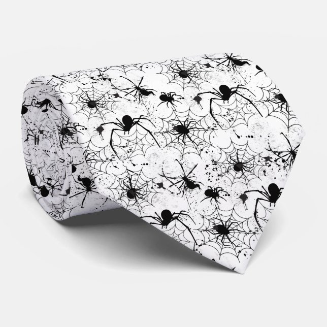 Spinnennetz Halloween-Muster  Krawatte (Gerollt)