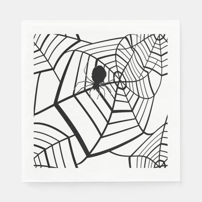 Spinnennetz - Halloween - Papiertuch Serviette (Vorderseite)