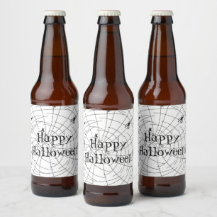 Spinnennetz-Handzeichnungen Bierflaschenetikett