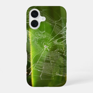 Spinnennetz in tropischen Blättern Natur iPhone 16 Hülle