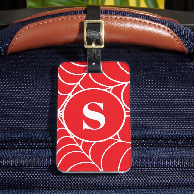 Spinnennetz individuell angepasst Anfangsbuchstabe Gepäckanhänger (Vorderseite Insitu 2)