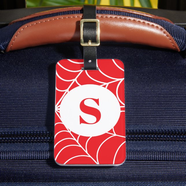 Spinnennetz individuell angepasst Anfangsbuchstabe Gepäckanhänger (Vorderseite Insitu 2)