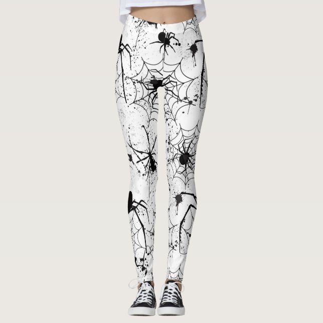 Spinnennetz-Muster Halloween  Leggings (Vorderseite)